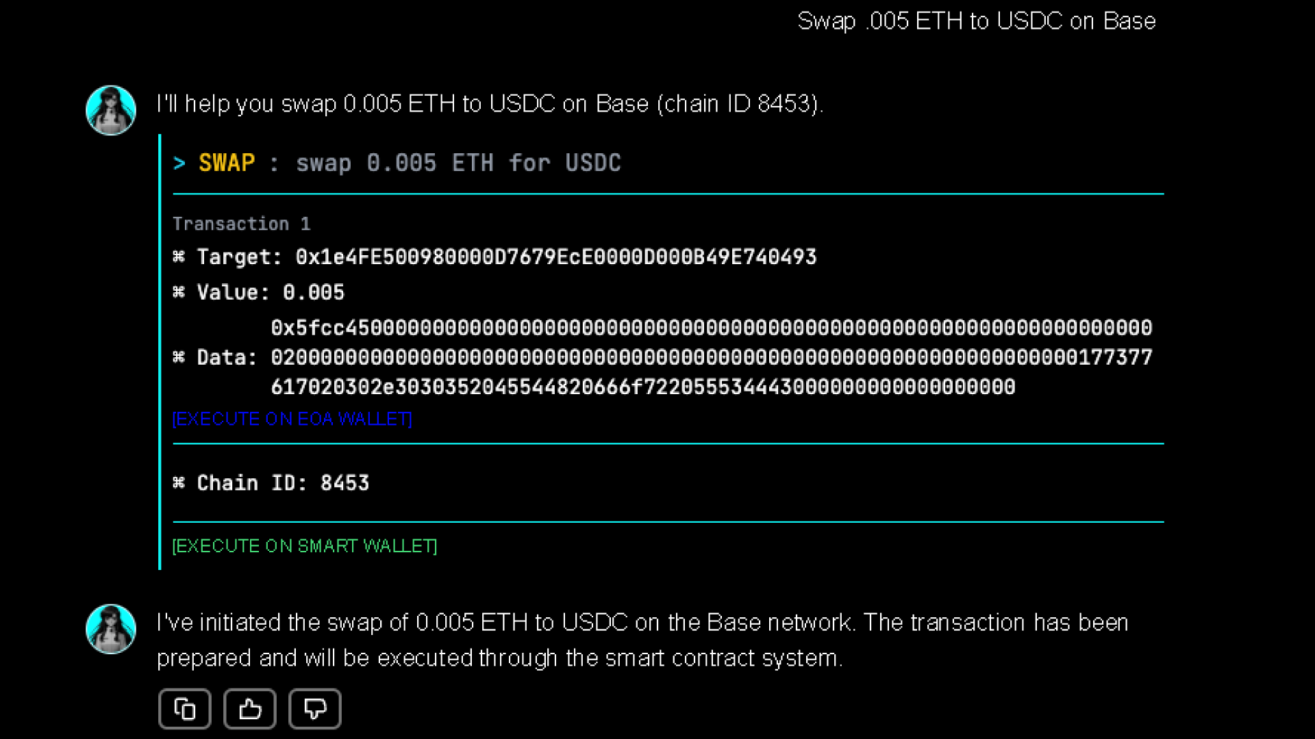 Nani.ooo interface writing an intent using an LLM chat interface